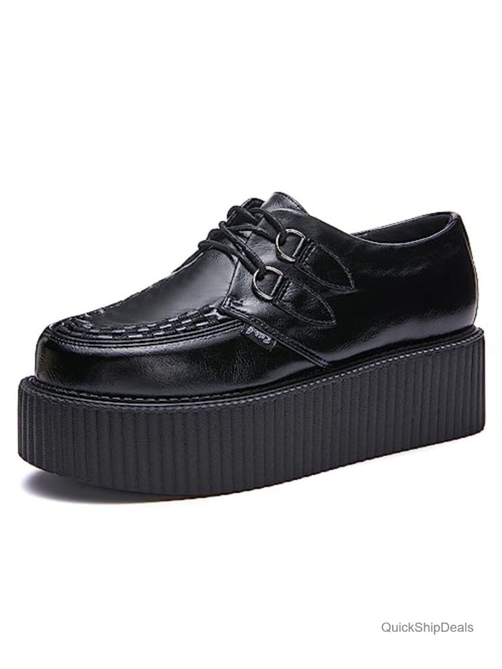 Womens Handmade Suede Lace Up Flat Platform Creepers Oxfords Shoes